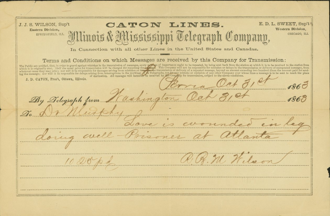 Liefde is gewond in het been en doet het goed - Gevangene in Atlanta. door R. B. M. Wilson