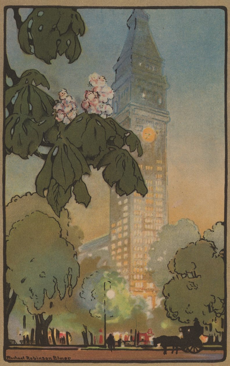De Metropolitan Tower op een zomeravond, 1914 door Rachael Robinson Elmer