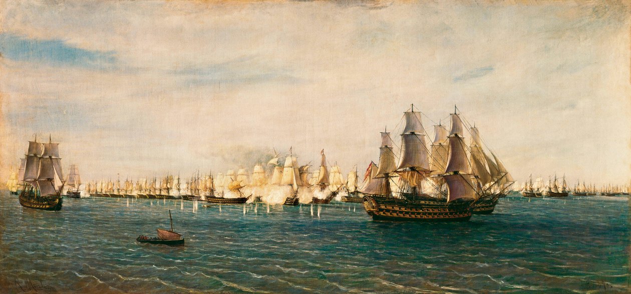 De slag bij Trafalgar, 21 oktober 1805 door Rafael Monleon y Torres