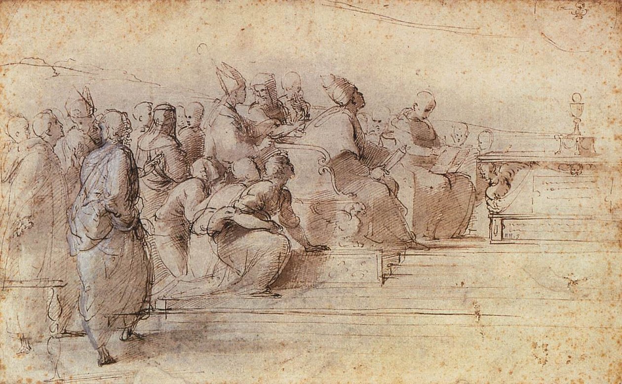 Studie voor de Disputa door Raffaello Sanzio Raphael