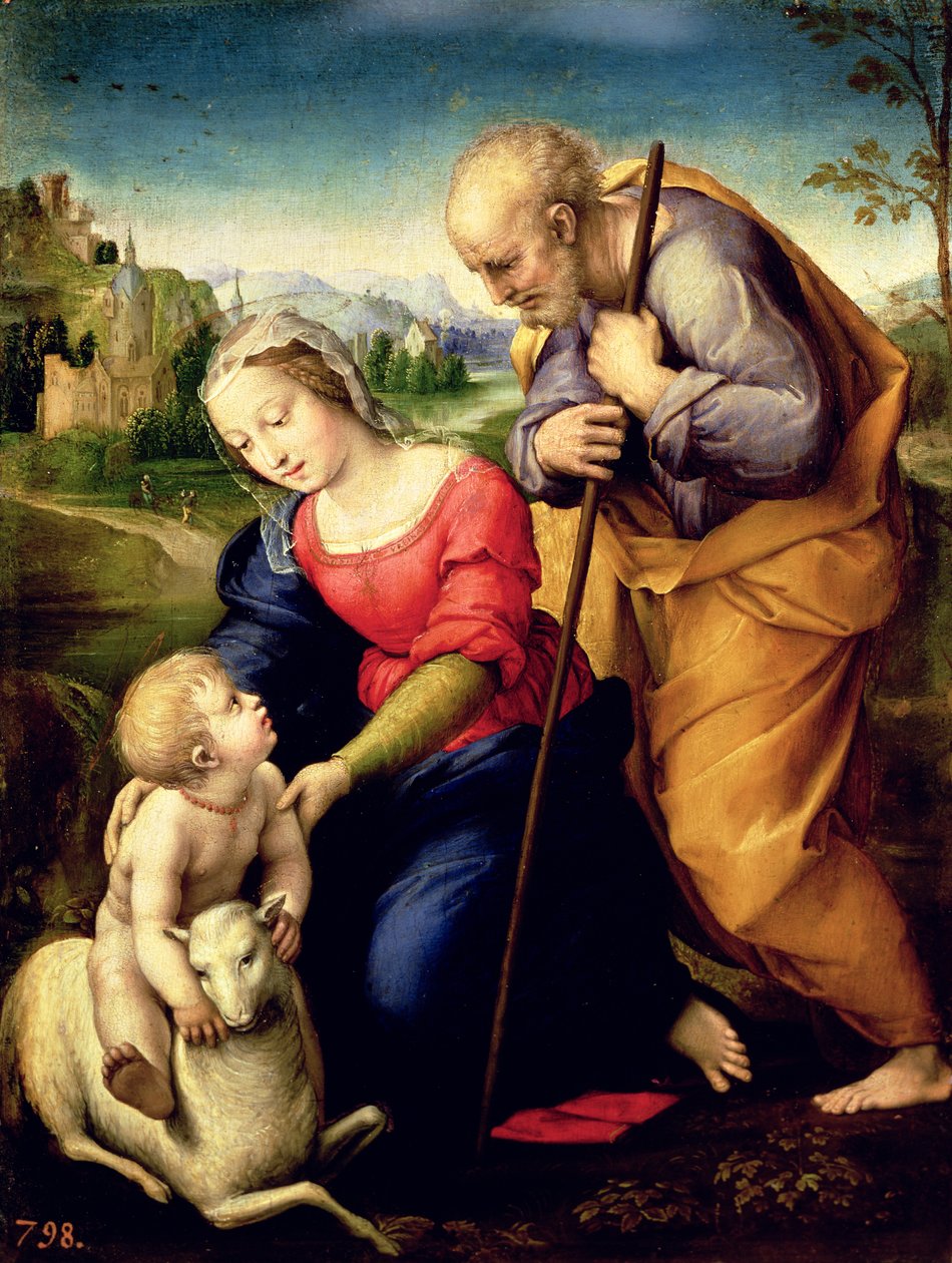 De Heilige Familie met een Lam, 1507 door Raffaello Sanzio Raphael