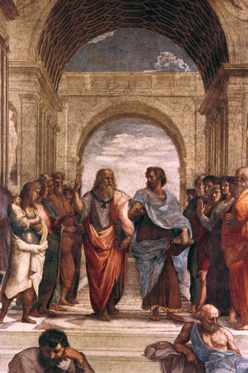 De School van Athene, detail (Plato & Aristoteles), 1508-1511 door Raffaello Sanzio Raphael