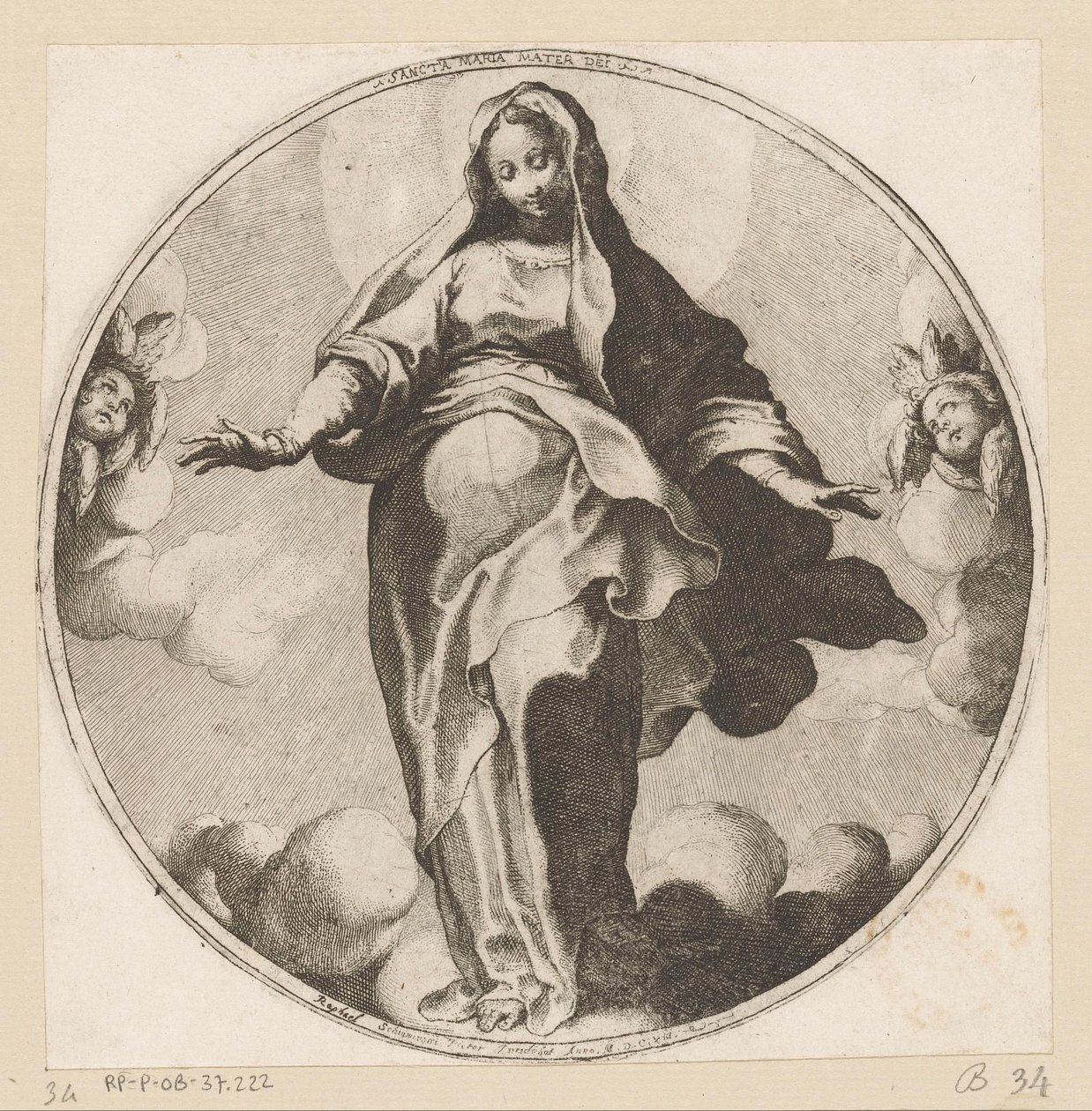 Maria in de wolken door Raffaello Schiaminossi