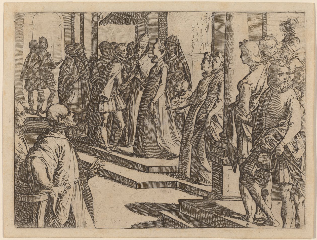 De verloving van Margaretha van Oostenrijk met Filips III, koning van Spanje door Raffaello Schiaminossi