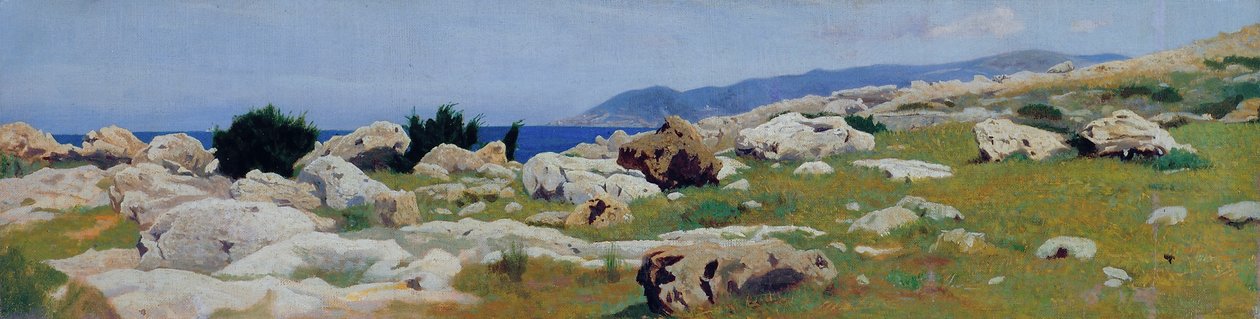 Castiglioncello vanaf Punta del Bocca, c.1864 door Raffaello Sernesi