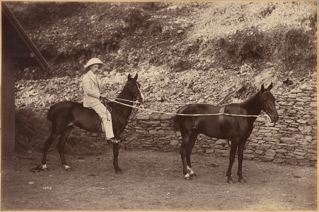 Kapitein H. S. Rawhinson (recto) door Raja Deen Dayal