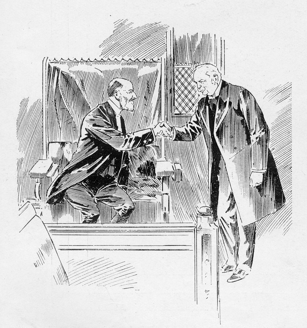 De premier begroet de sergeant-at-arms, uit een artikel getiteld 