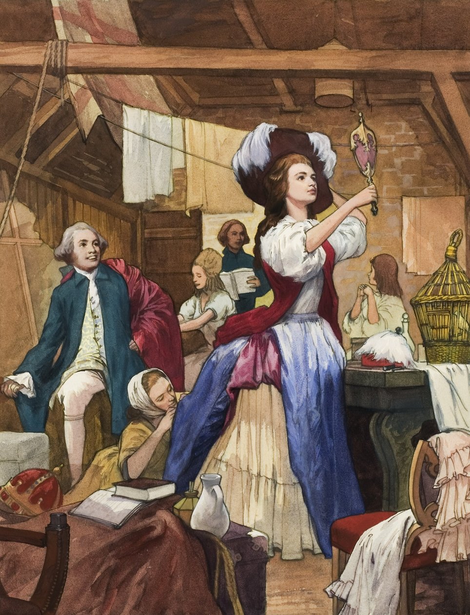 Sarah Siddons (1755-1831) in her Dressing Room (gouache on paper) door Ralph Bruce