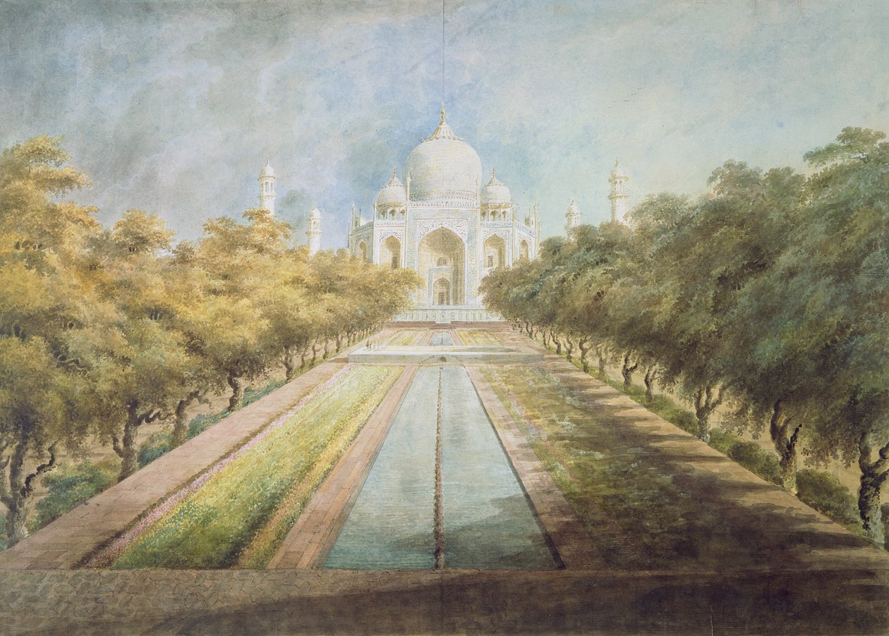 Taj Mahal (aquarel op papier) door Ram Sita