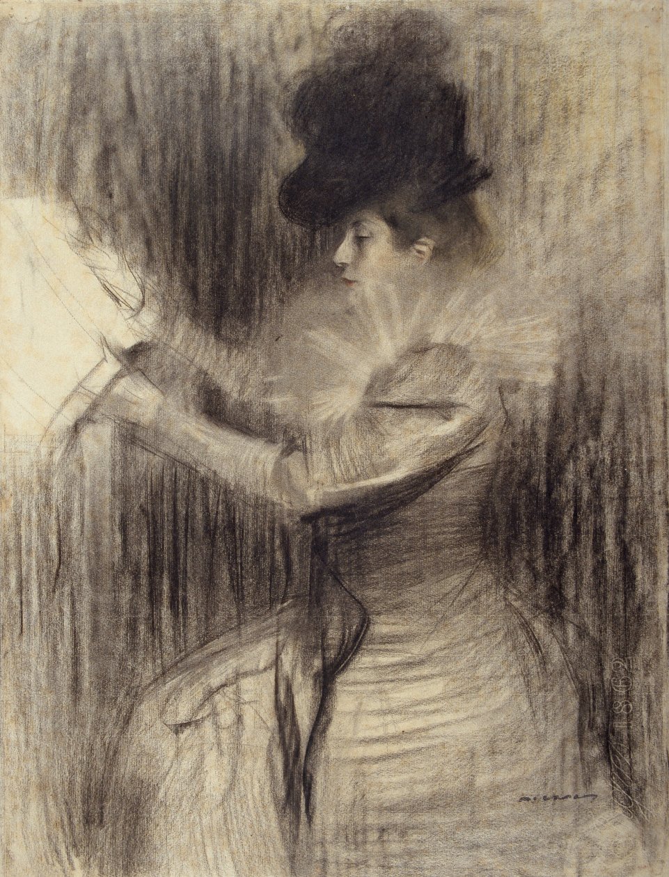 Vrouwelijk figuur door Ramon Casas i Carbo