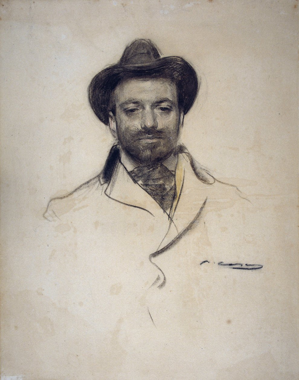 Portret van de Spaanse schilder en fotograaf Jose Maria Sert door Ramón Casas