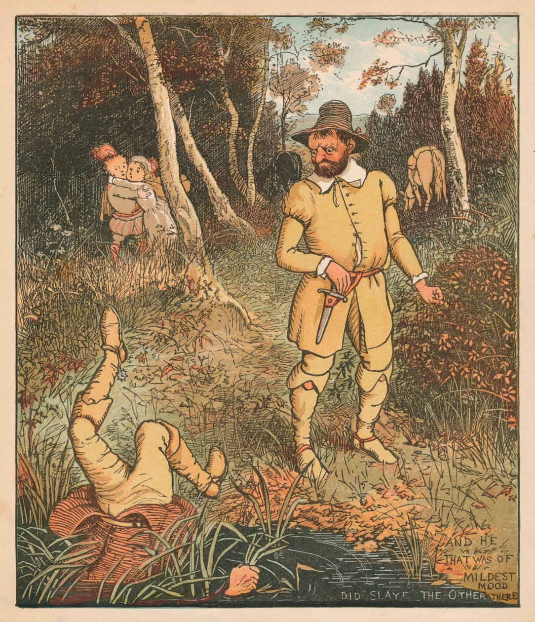 En hij die van de mildste stemming was, doodde de ander daar, c1880 door Randolph Caldecott