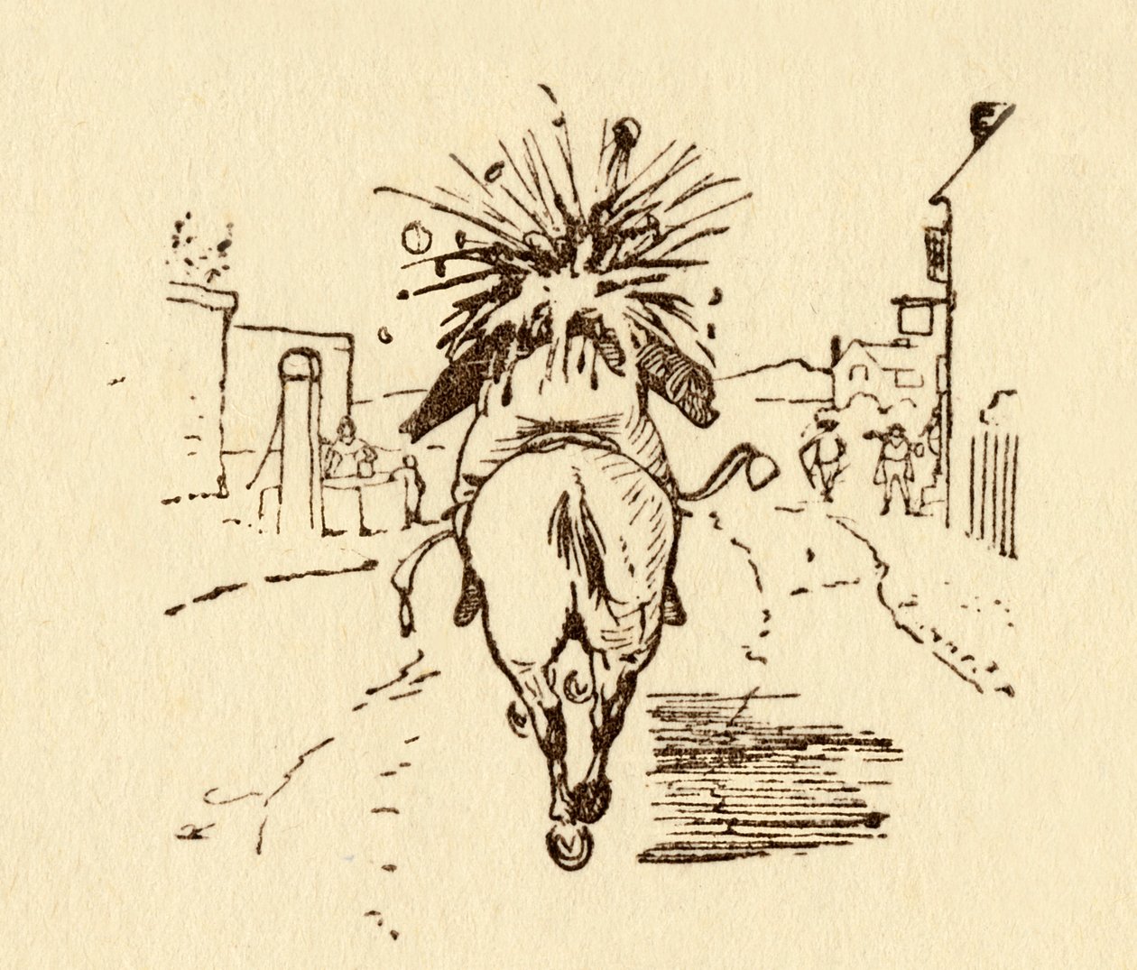 John Gilpins wijnflessen ontploffen, 1878, c1918 door Randolph Caldecott