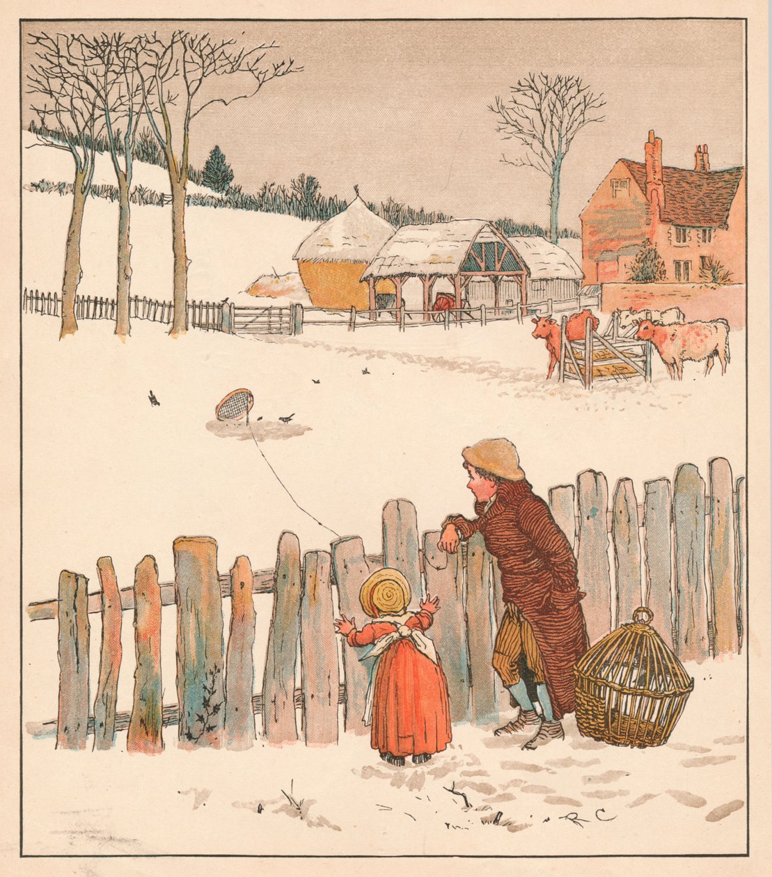 De vogelval, midden-late 19e eeuw door Randolph Caldecott