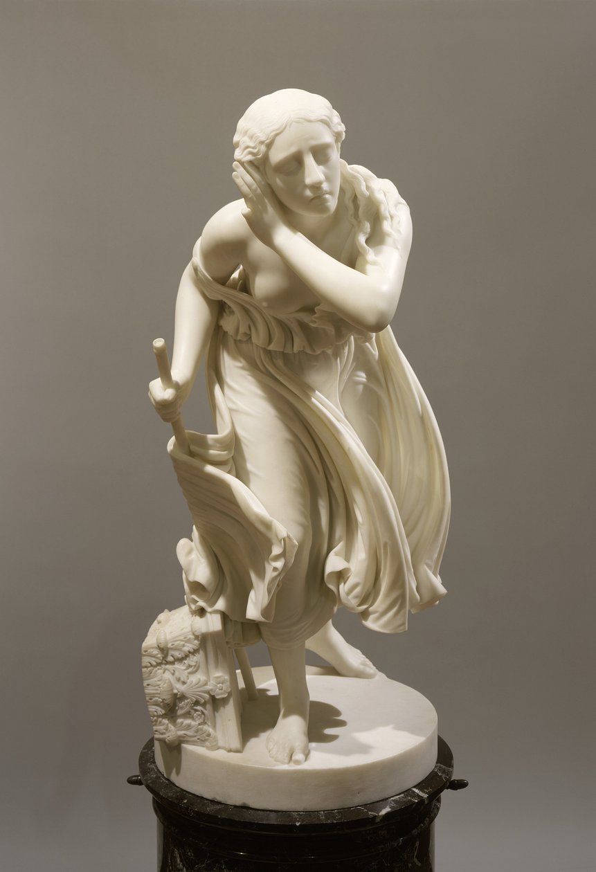 Nydia, Het blinde bloemenmeisje van Pompeii, c.1888 (marmer) door Randolph Rogers