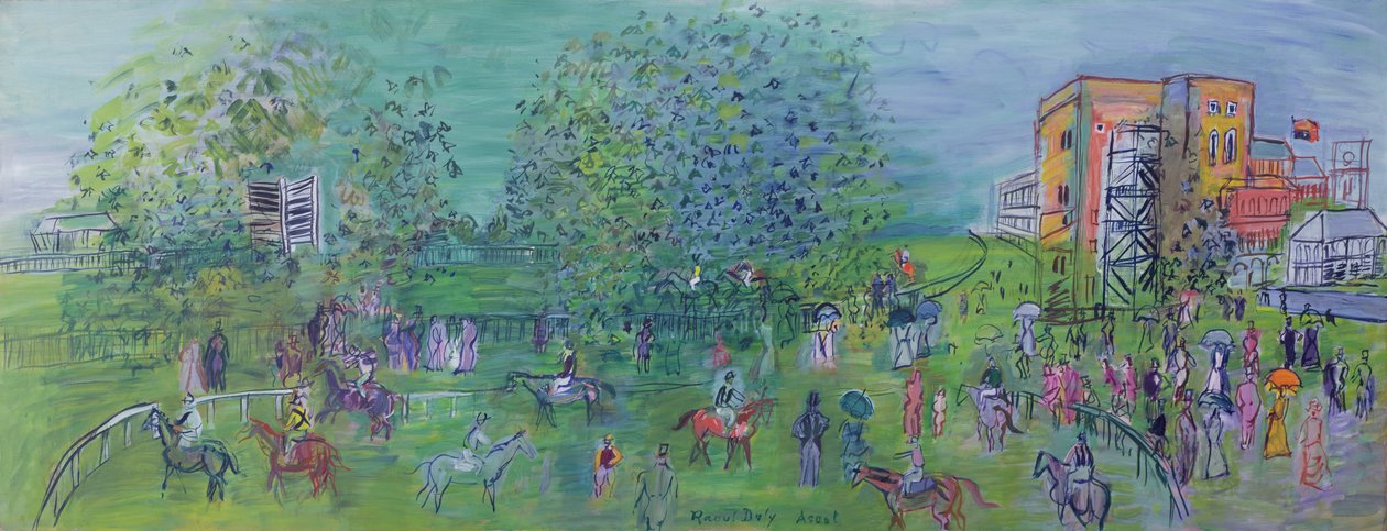 Ascot, ca.1930 (olieverf op doek) door Raoul Dufy