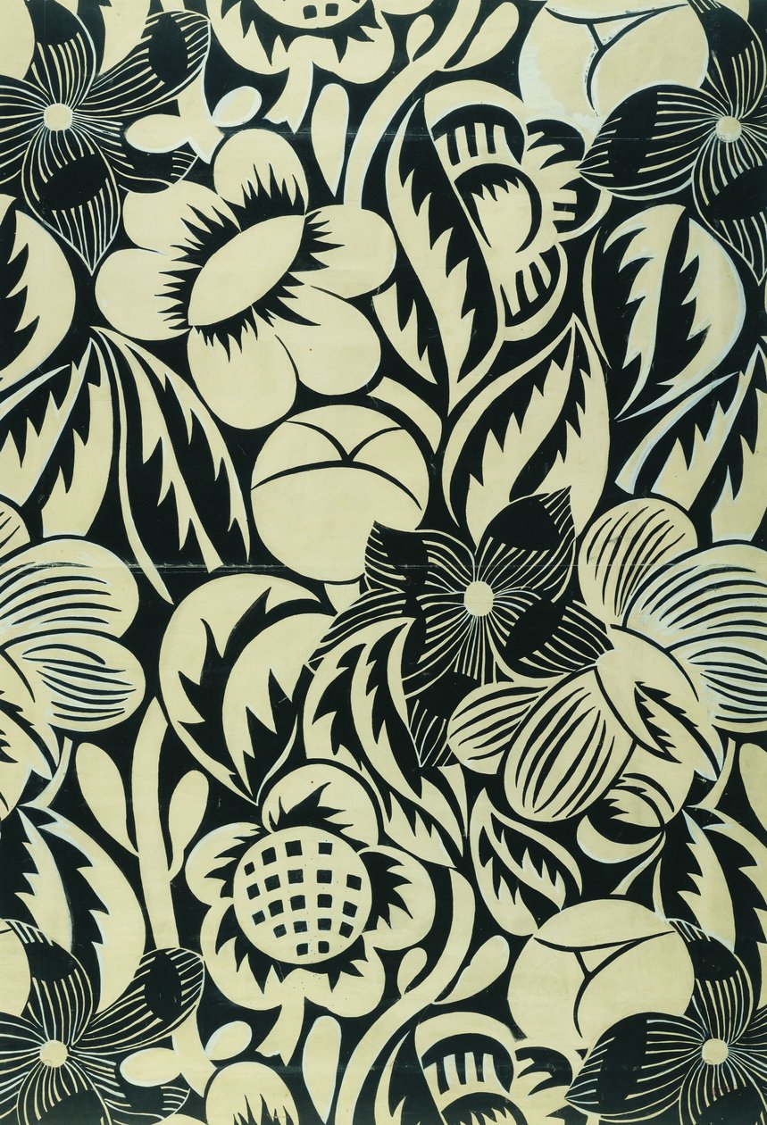 Zwart-witte bloemen; Les Fleurs Noires et Blanches door Raoul Dufy