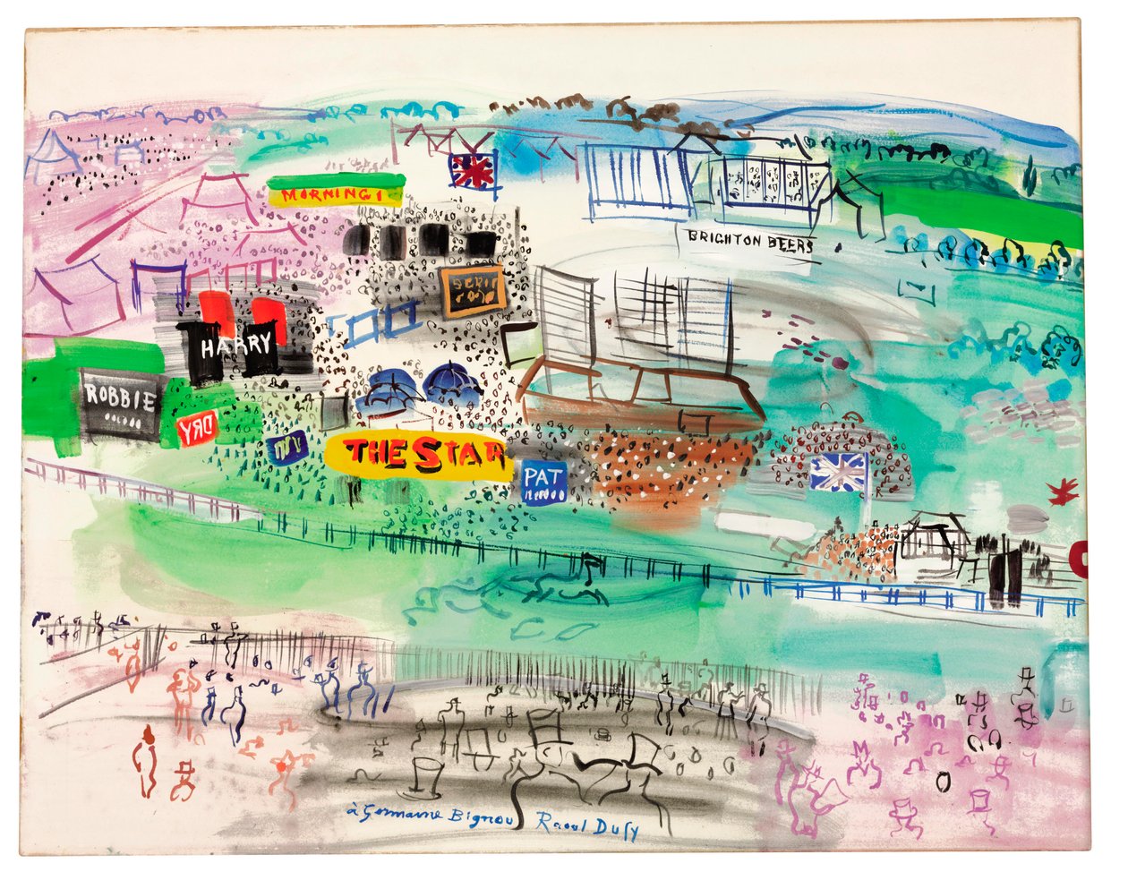 Epsom renbaan door Raoul Dufy