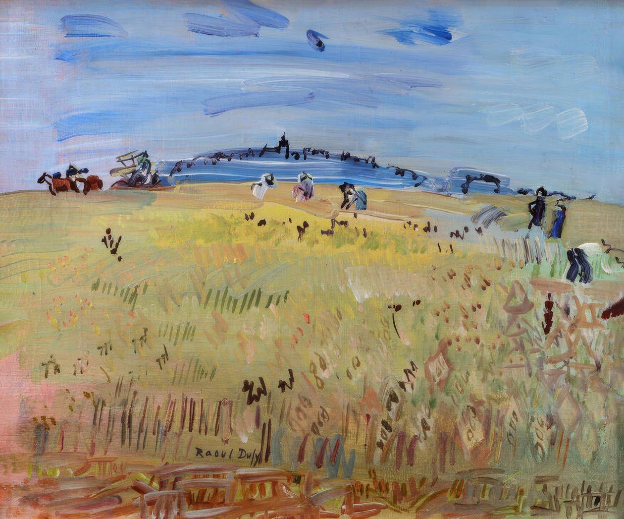 Oogst in Langres door Raoul Dufy