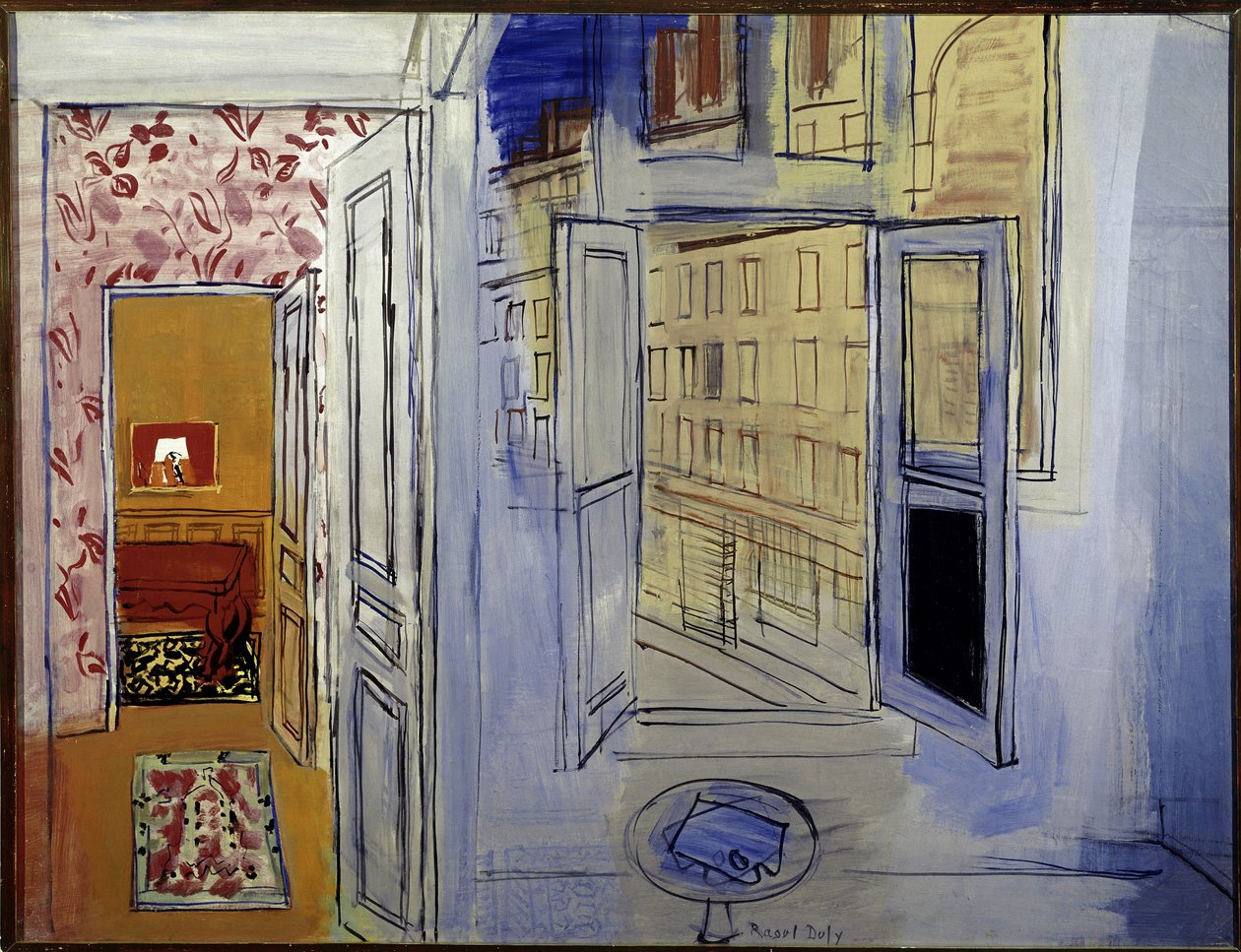 Impasse Guelma werkplaats (olieverf op doek) door Raoul Dufy