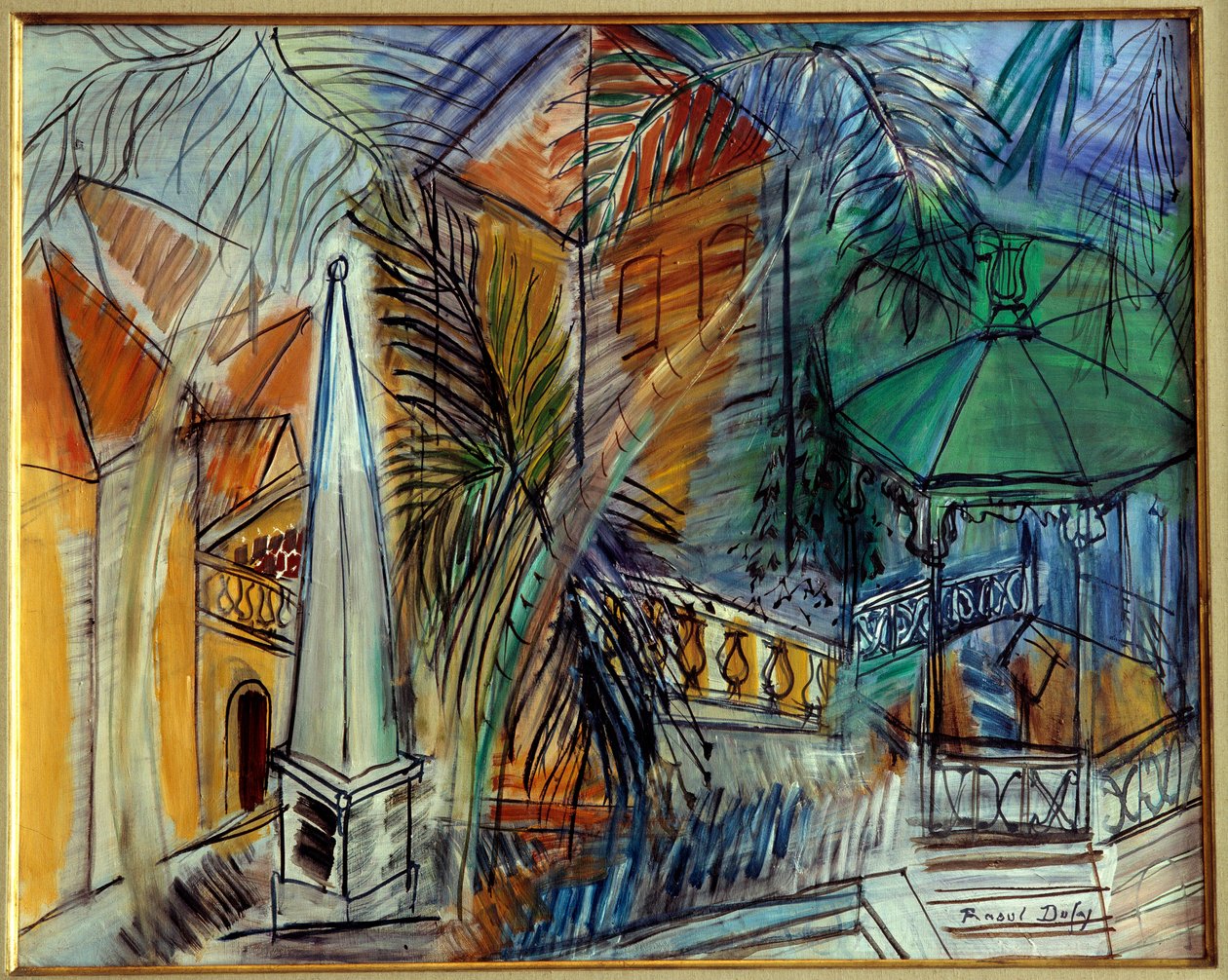 Openbare tuin in Hyeres door Raoul Dufy