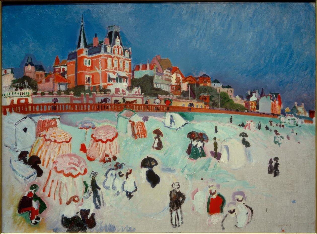Het strand van Sainte-Adresse door Raoul Dufy