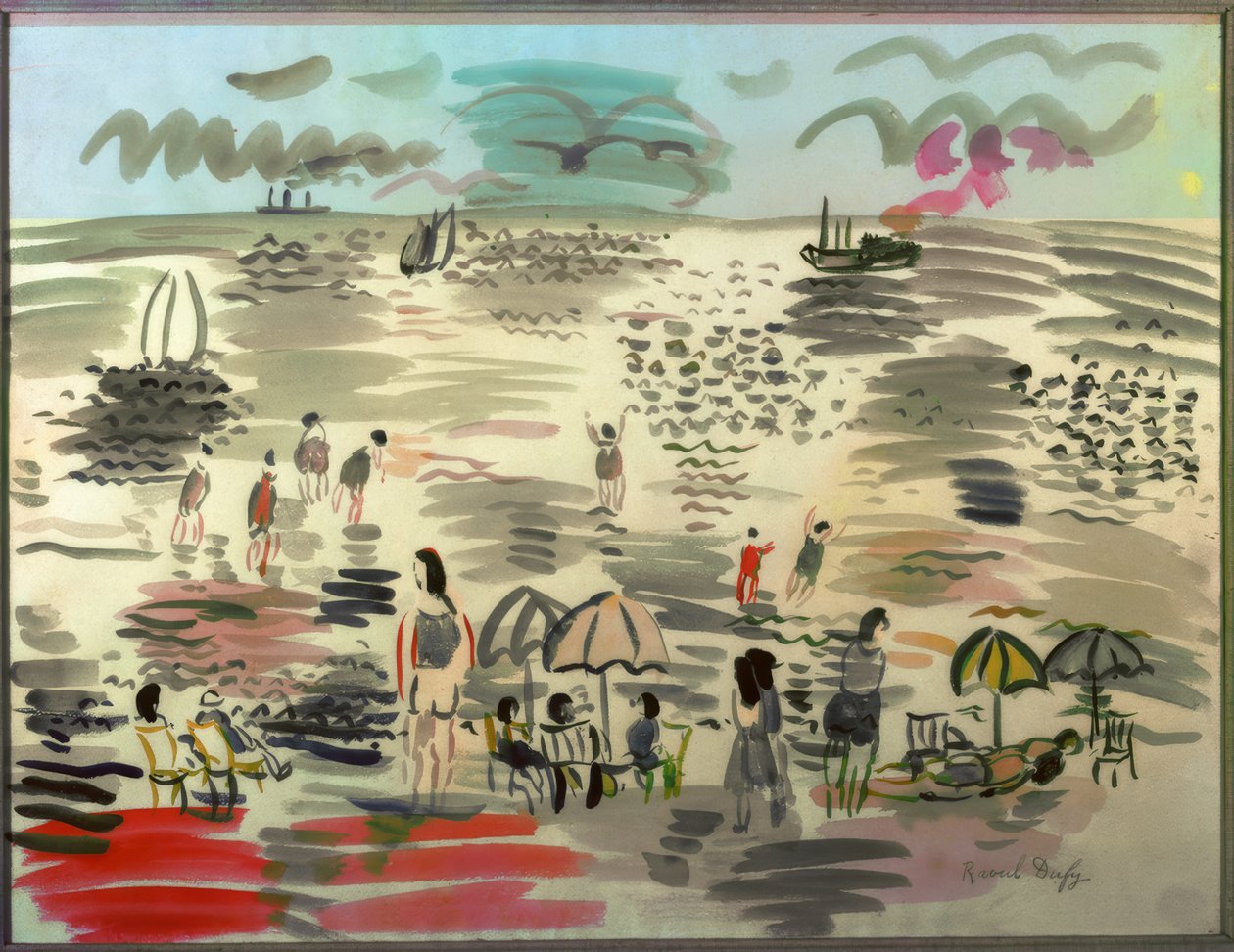 Het strand door Raoul Dufy