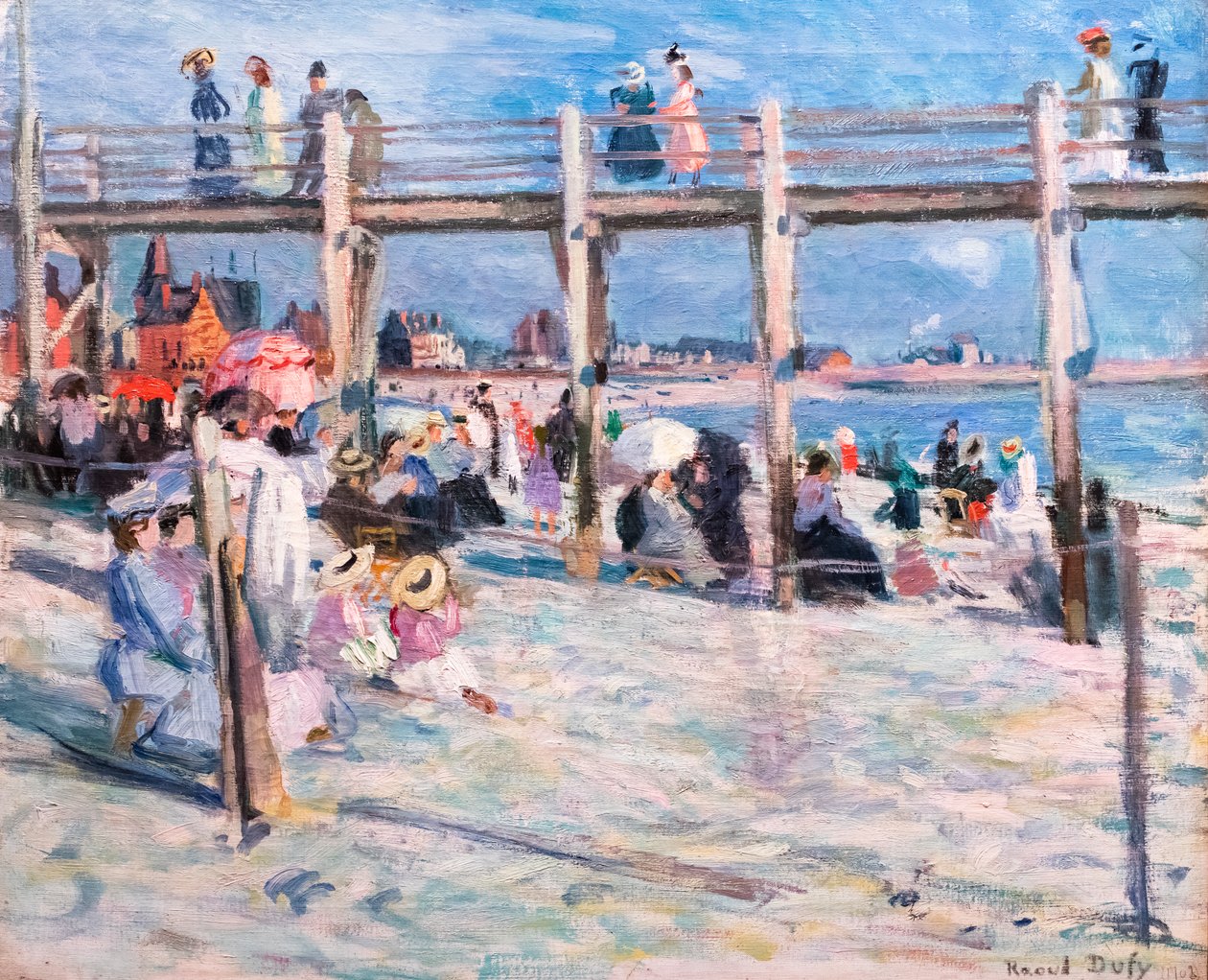 De baden van Marie-Christine in Ste-Adresse door Raoul Dufy