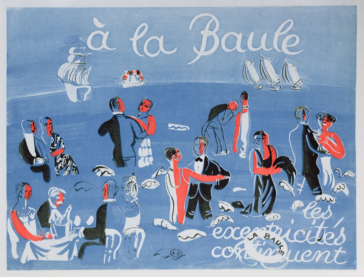 Affiche met reclame voor de badplaats La Baule door Raoul Dufy