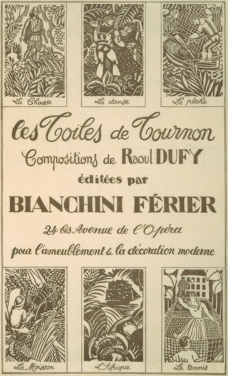 Reclame voor Tournon doeken door Raoul Dufy