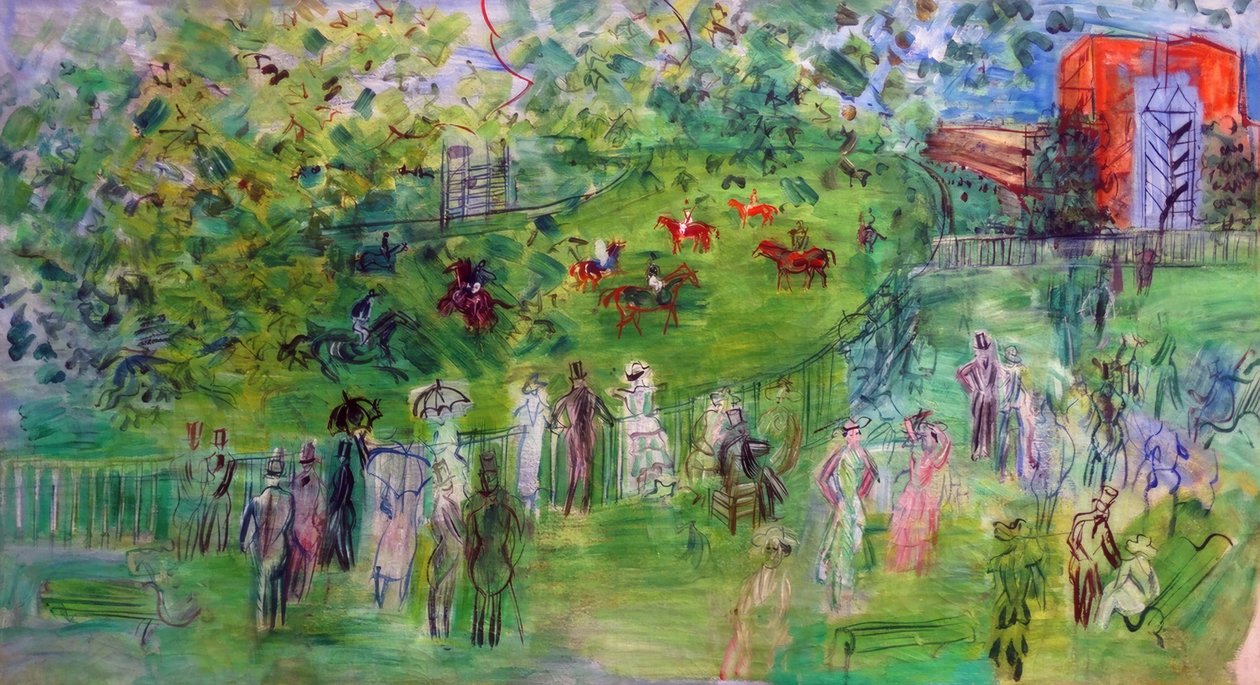 Racebaan bij Ascott door Raoul Dufy