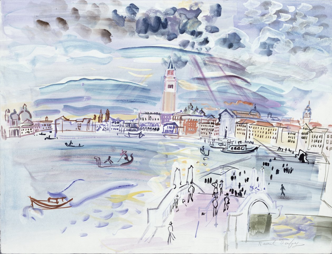 Riva degli Schiavoni, Venetië door Raoul Dufy