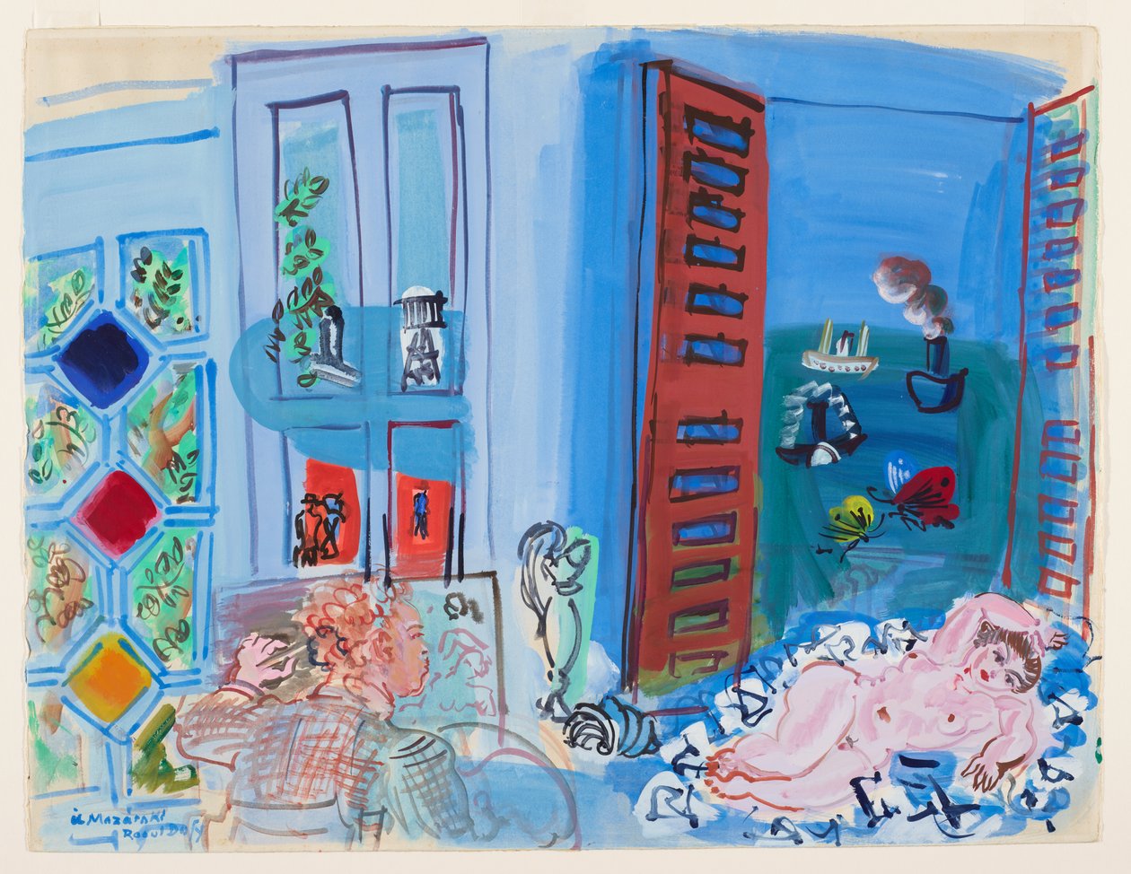 Het atelier van de kunstenaar (aquarel) door Raoul Dufy