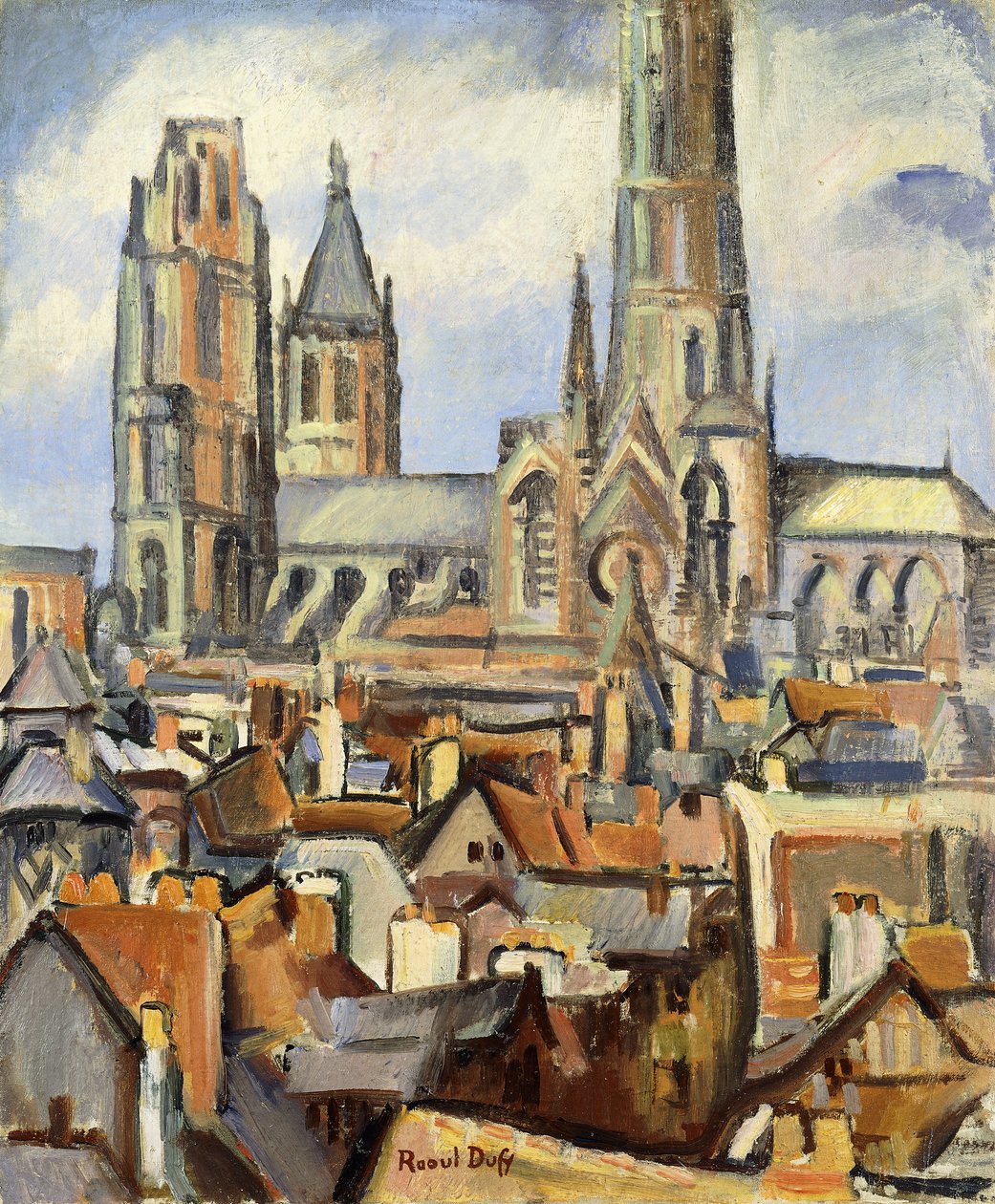 De daken van Rouen; Les Toits de Rouen, ca. 1902-03 (olieverf op doek) door Raoul Dufy