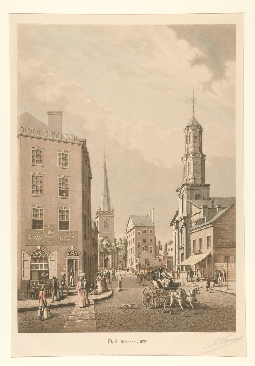 Wall Street in 1820 door Raoul Varin