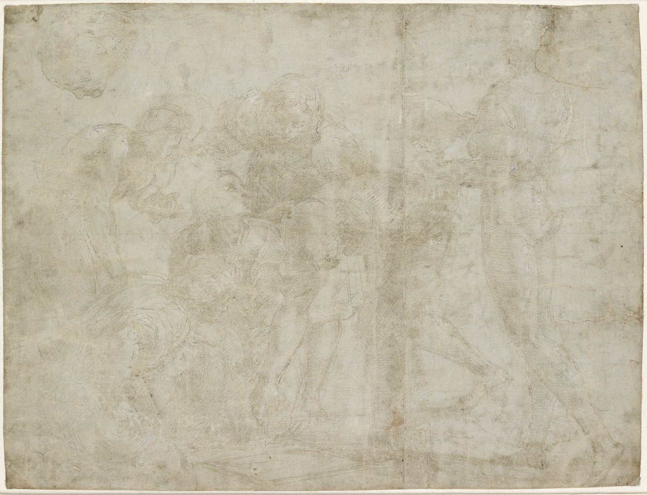 Recto: Euclides die zijn leerlingen onderwijst, WA1846.194 door Raffaello Sanzio Raphael