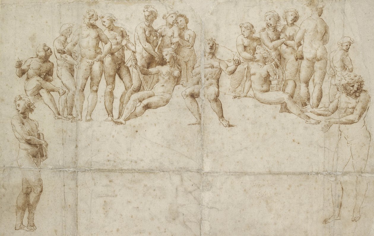 De Parnassus, kopie naar Raphael door Raffaello Sanzio Raphael