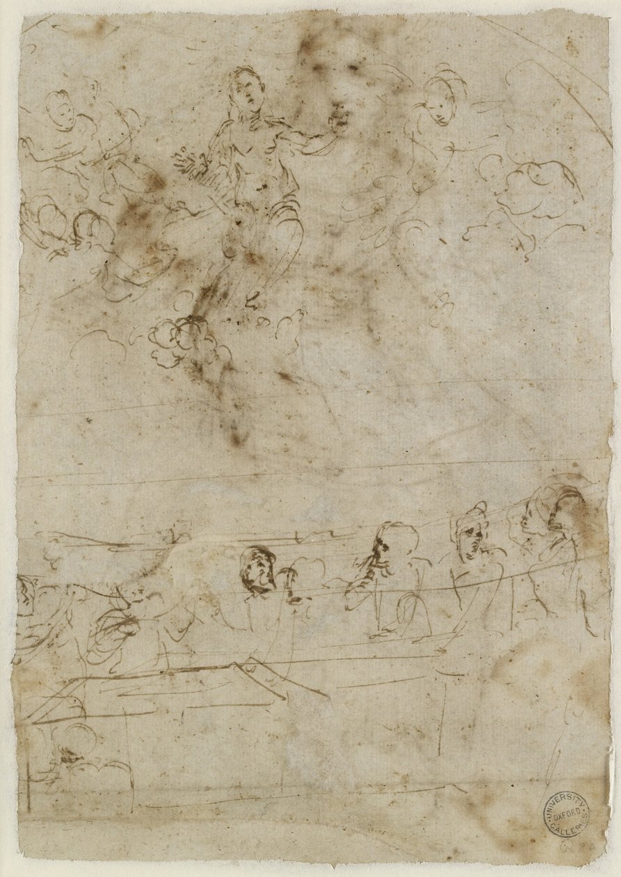 Verso: De Hemelvaart van de Maagd, WA1846.195 door Raffaello Sanzio Raphael