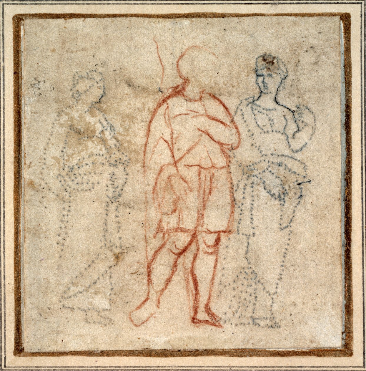 Aeneas begeleid door Dido, studie voor de randscène (3e compartiment links) van de 