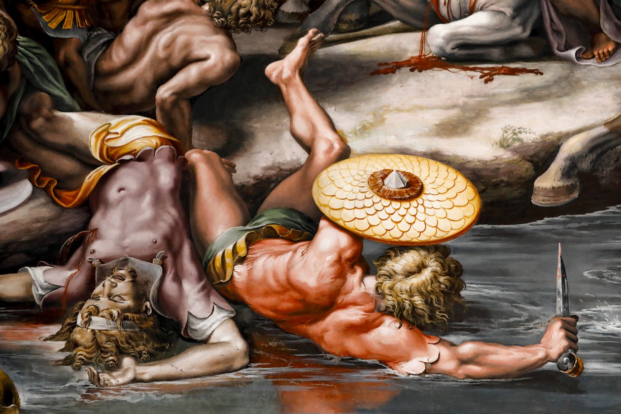 Slag bij de Milvische Brug (detail) door Raphael