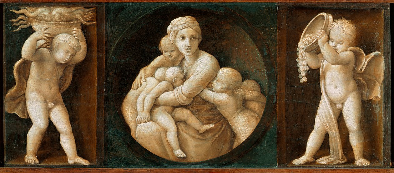 Liefdadigheid, predella van het Baglioni Altaarstuk door Raphael (1483 1520)