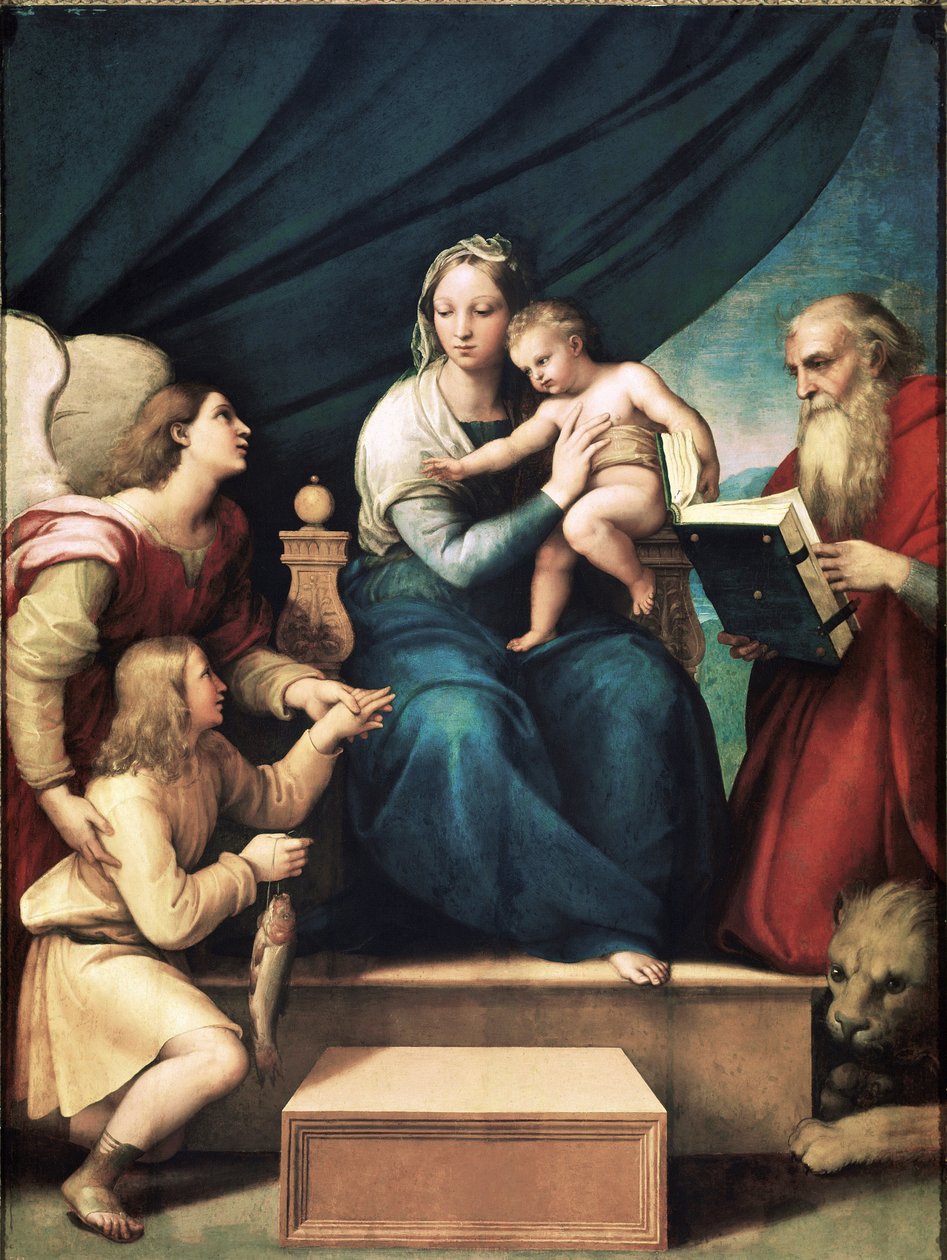 Madonna van de Vis (olieverf op paneel, ca.1513) door Raphael