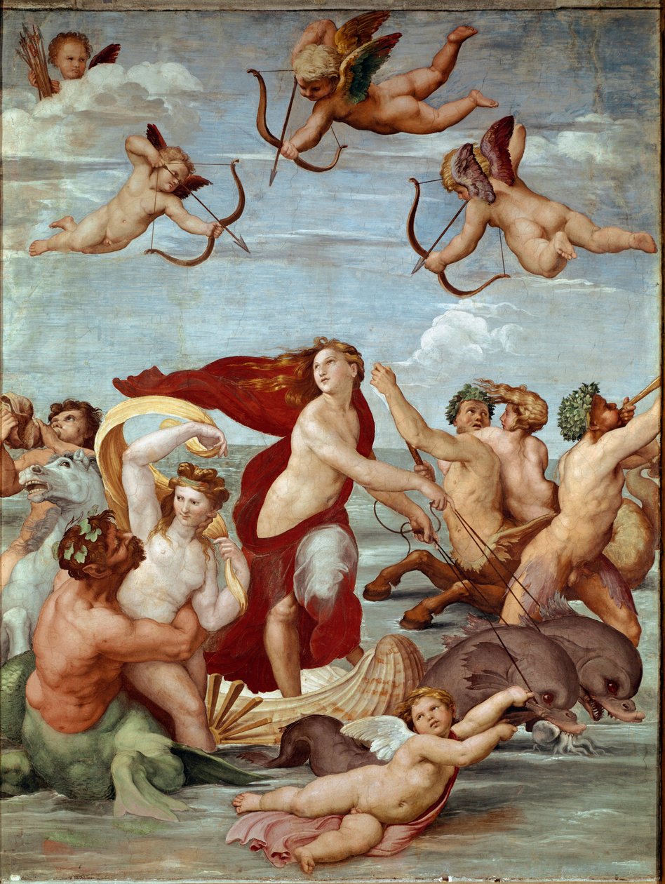 De Triomf van Galatea Fresco door Raphael (Raffaello Sanzio 1483-1520). 1511 door Raphael