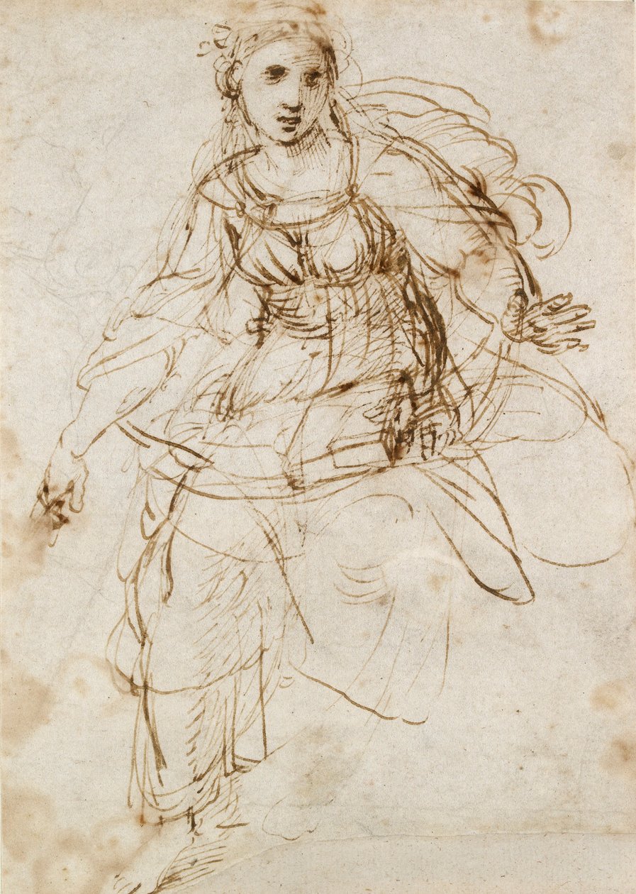 Allegorische figuur van de theologie, begin 16e eeuw door Raphael