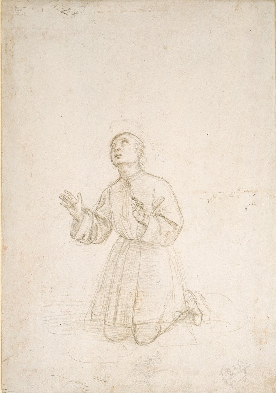 Knielende figuur van een jongeling, ca. 1503 door Raphael