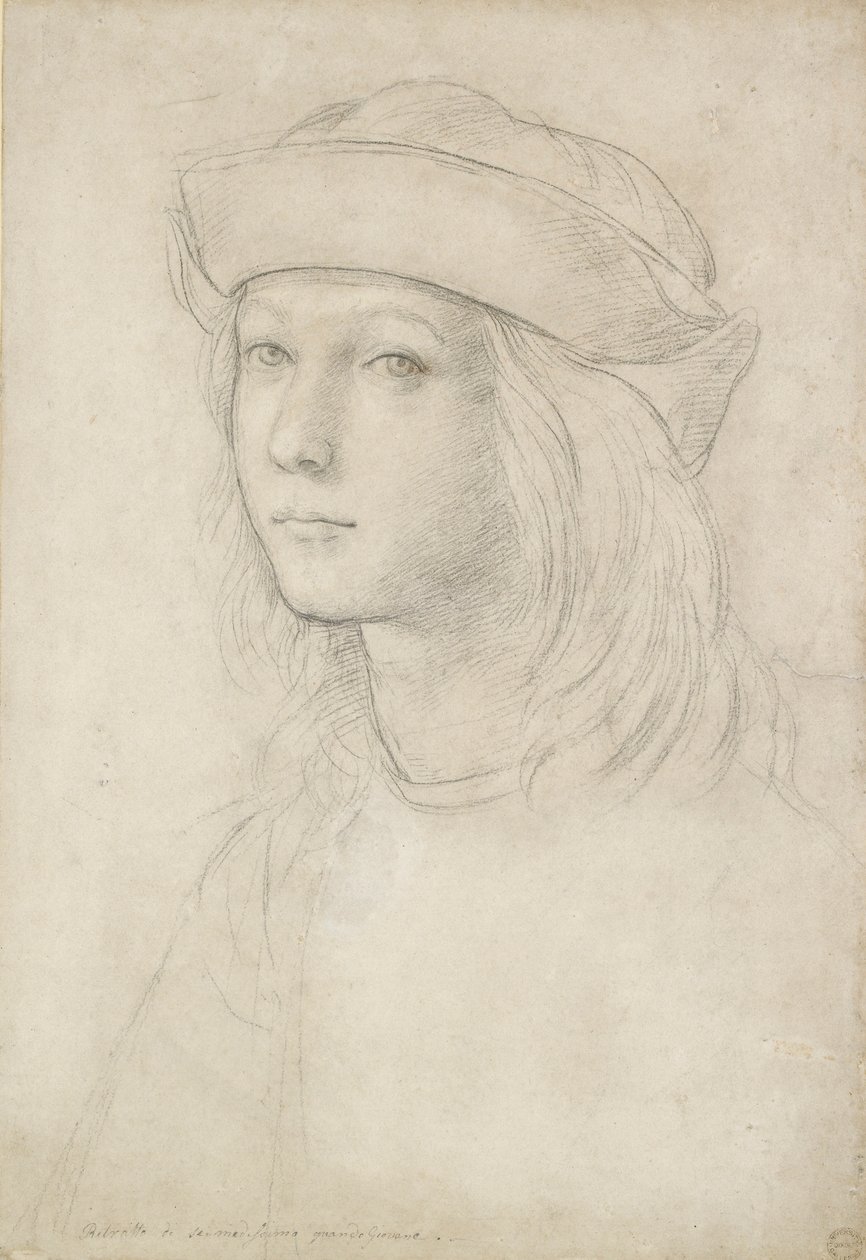 Portret van een onbekende jongeling mogelijk een zelfportret door Raphael