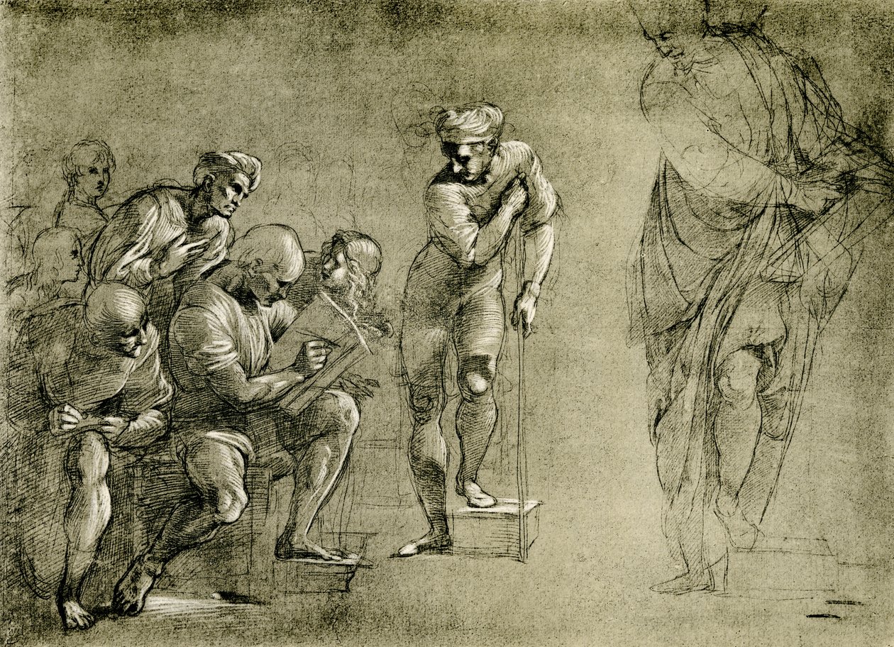 De Pythagoras-groep uit de School van Athene door Raffaello Sanzio Raphael