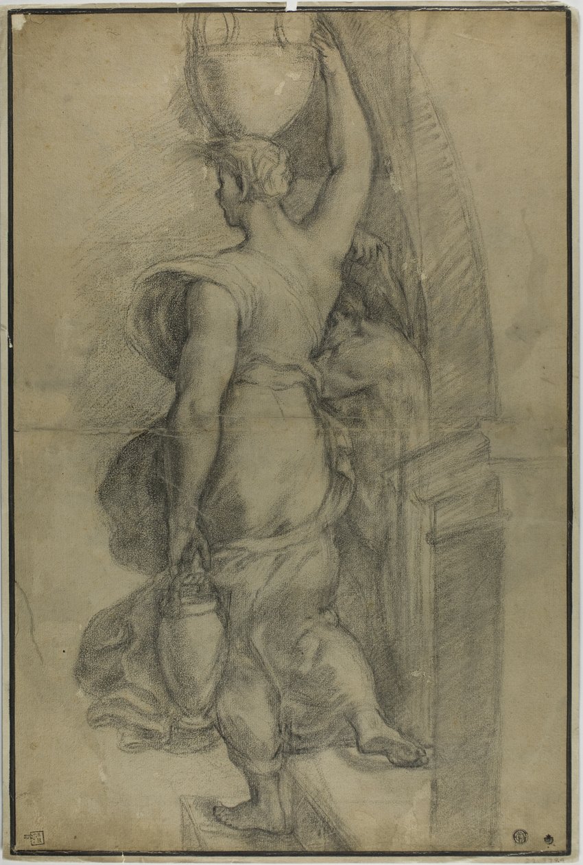 Vrouw die een waterkruik draagt door Raphael