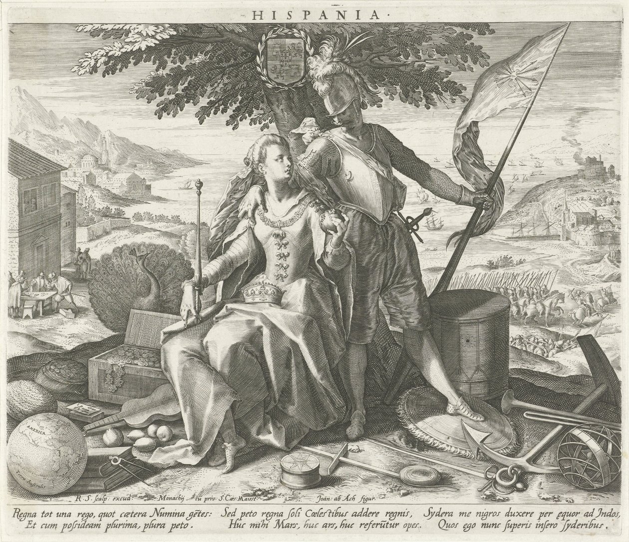 Spanje met Juno en Mars door Raphaël Sadeler (I)