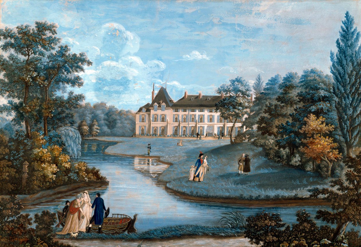 Gezicht op de gevel en het park van het kasteel van Malmaison door Regina Catherine Carey